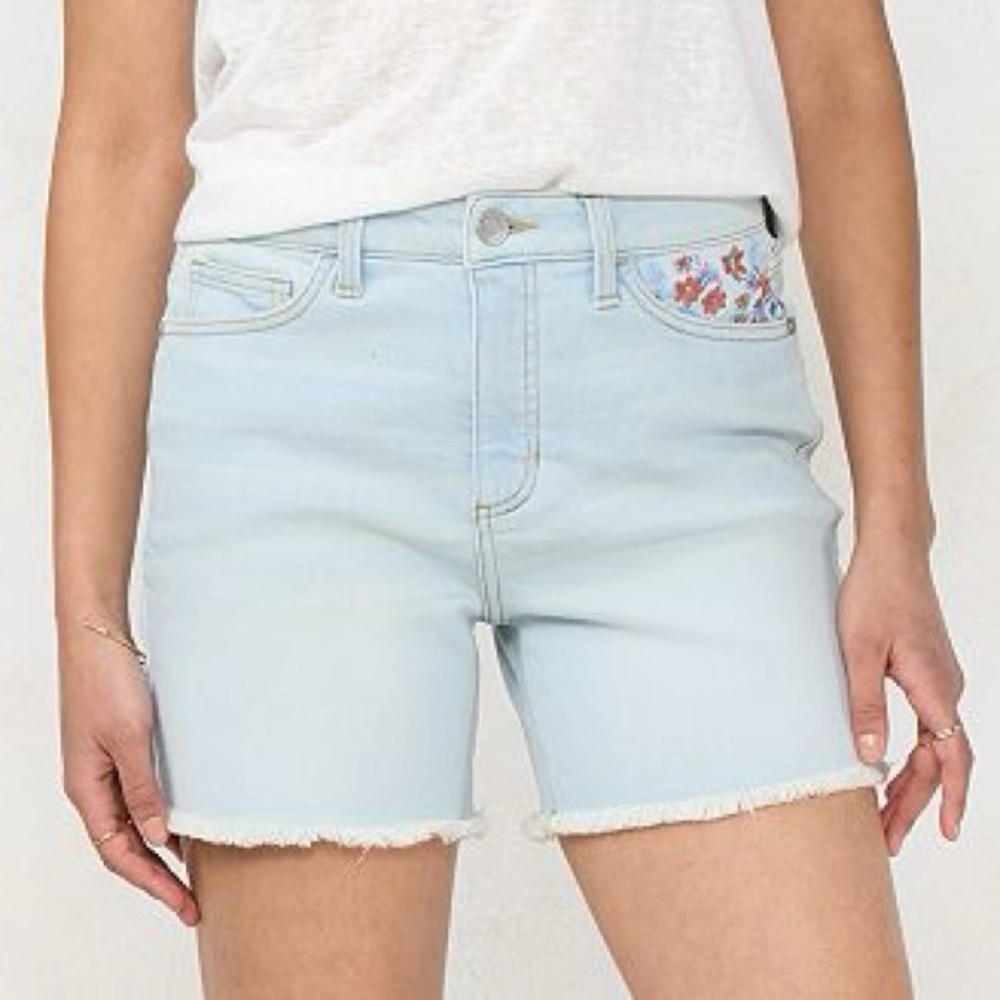 Floral embroidered Jean Short by Lauren Conrad